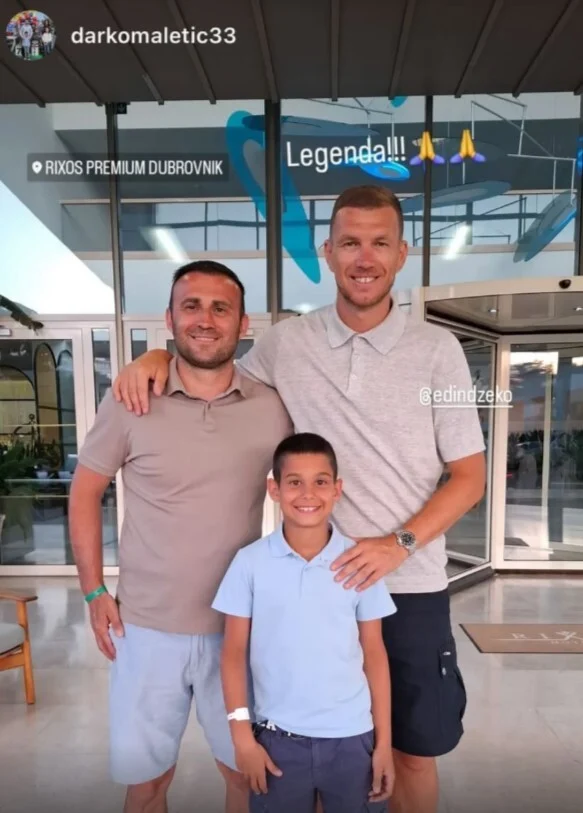250629014 Džeko u Dubrovniku "naletio" na kolegu iz reprezentacije BiH s kojim je igrao prije 13 godina