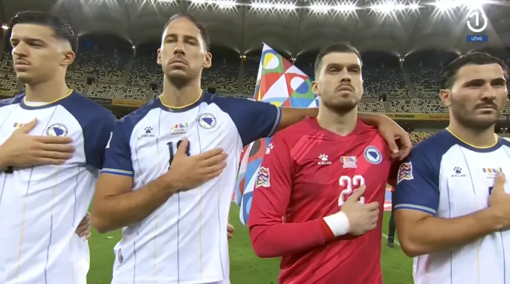 Pogledajte kako je protekla himna BiH u sablasnoj atmosferi stadiona u Bukureštu (VIDEO)