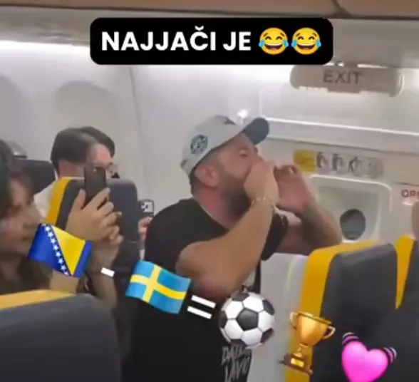 Šveđani zapjevali u avionu, a onda se začuo Bosanac: “Ljiljani“ potpuno promijenili atmosferu (VIDEO)